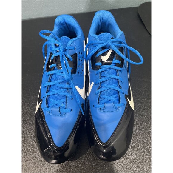 Nike Alpha Strike 3/4 TD Mens 14 Football Cleats 579370-014 Blue/Black Dual Pull - Picture 3 of 10